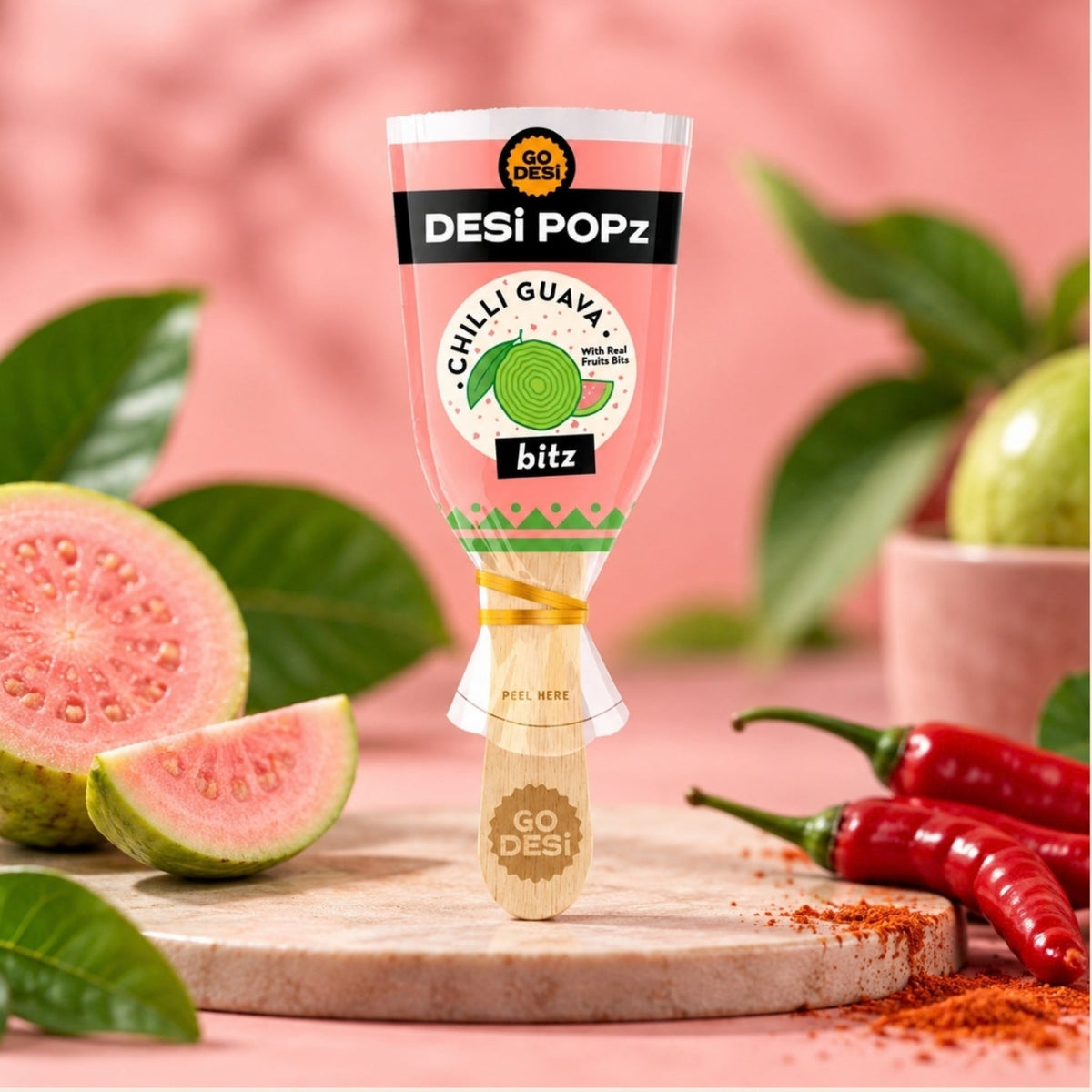 Chilli Guava + Spicy Lollipop | Pack of 5 | GoDesi Popz | Bachpan Bites