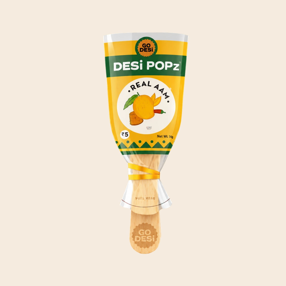 Real Aam + Spicy Lollipop | Pack of 5 | GoDesi Popz | Bachpan Bites
