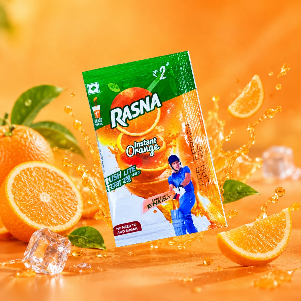 Rasna Orange Flavour | Pack of 24 Pouches | Bachpan Bites